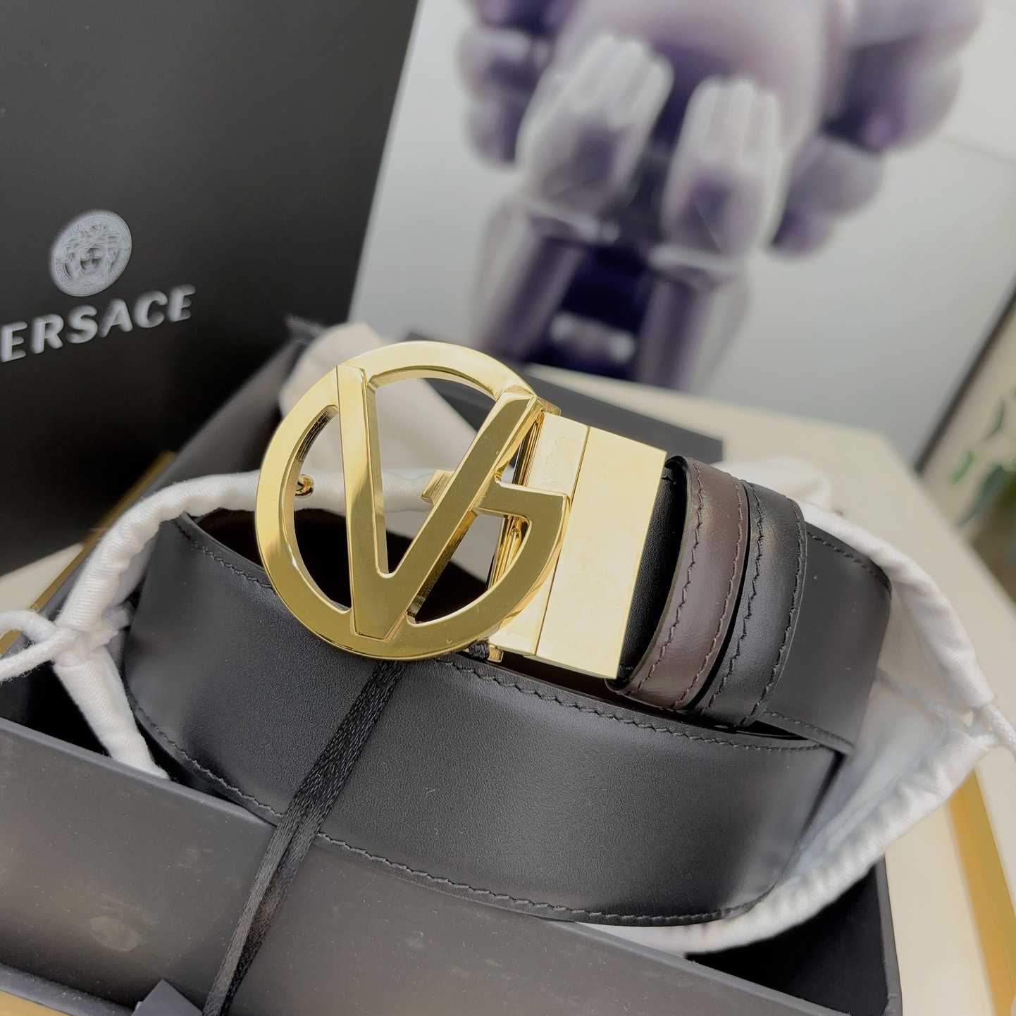 Versace Leather Belt   40mm - FashionPlug