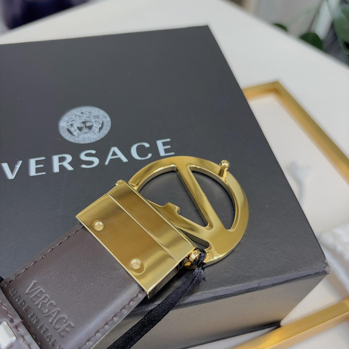 Versace Leather Belt   40mm - FashionPlug