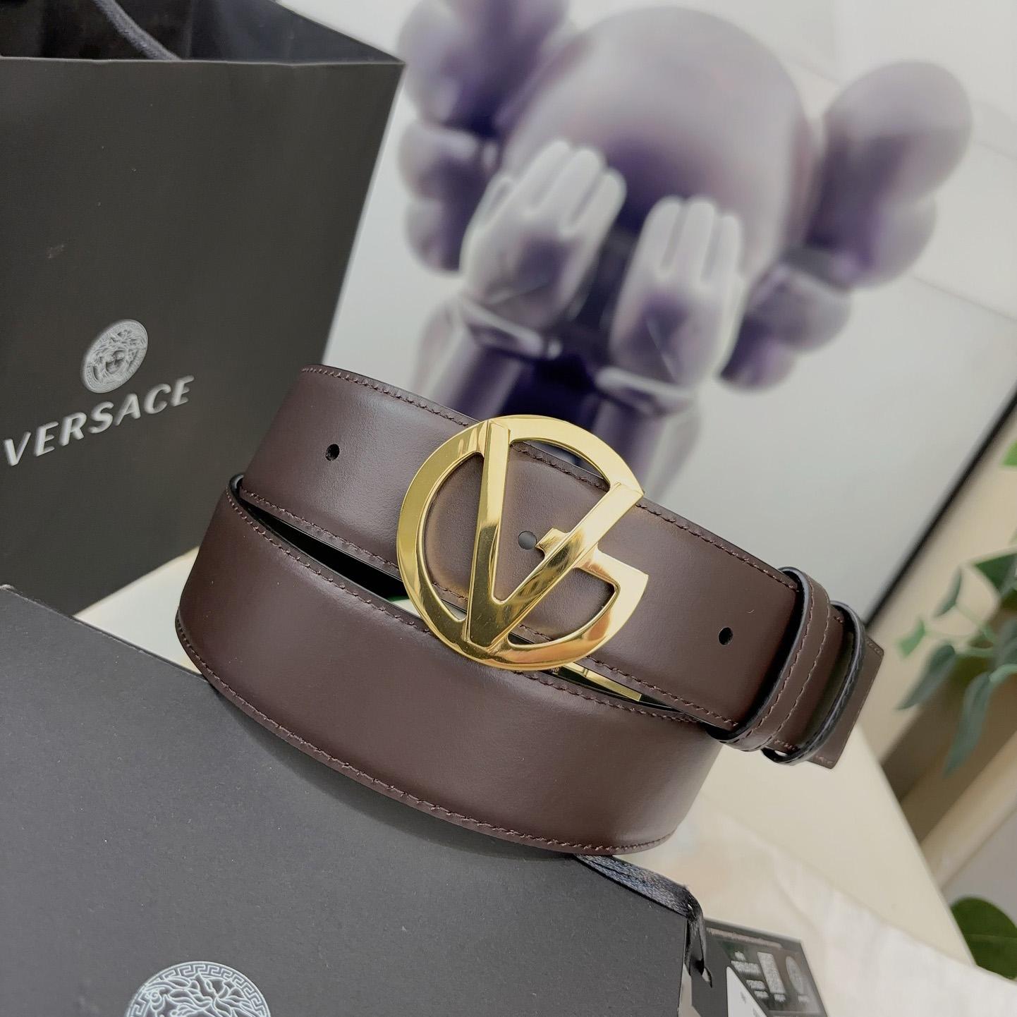 Versace Leather Belt   40mm - FashionPlug