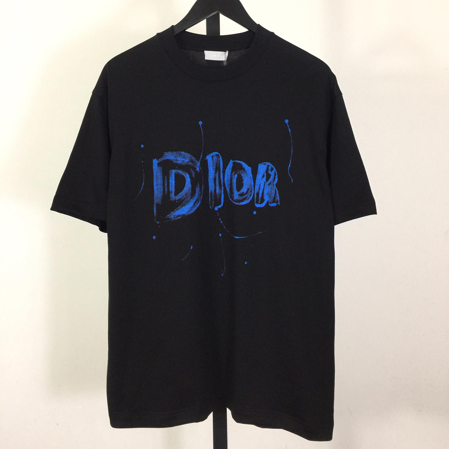 Dior Logo Cotton T-Shirt  - FashionPlug