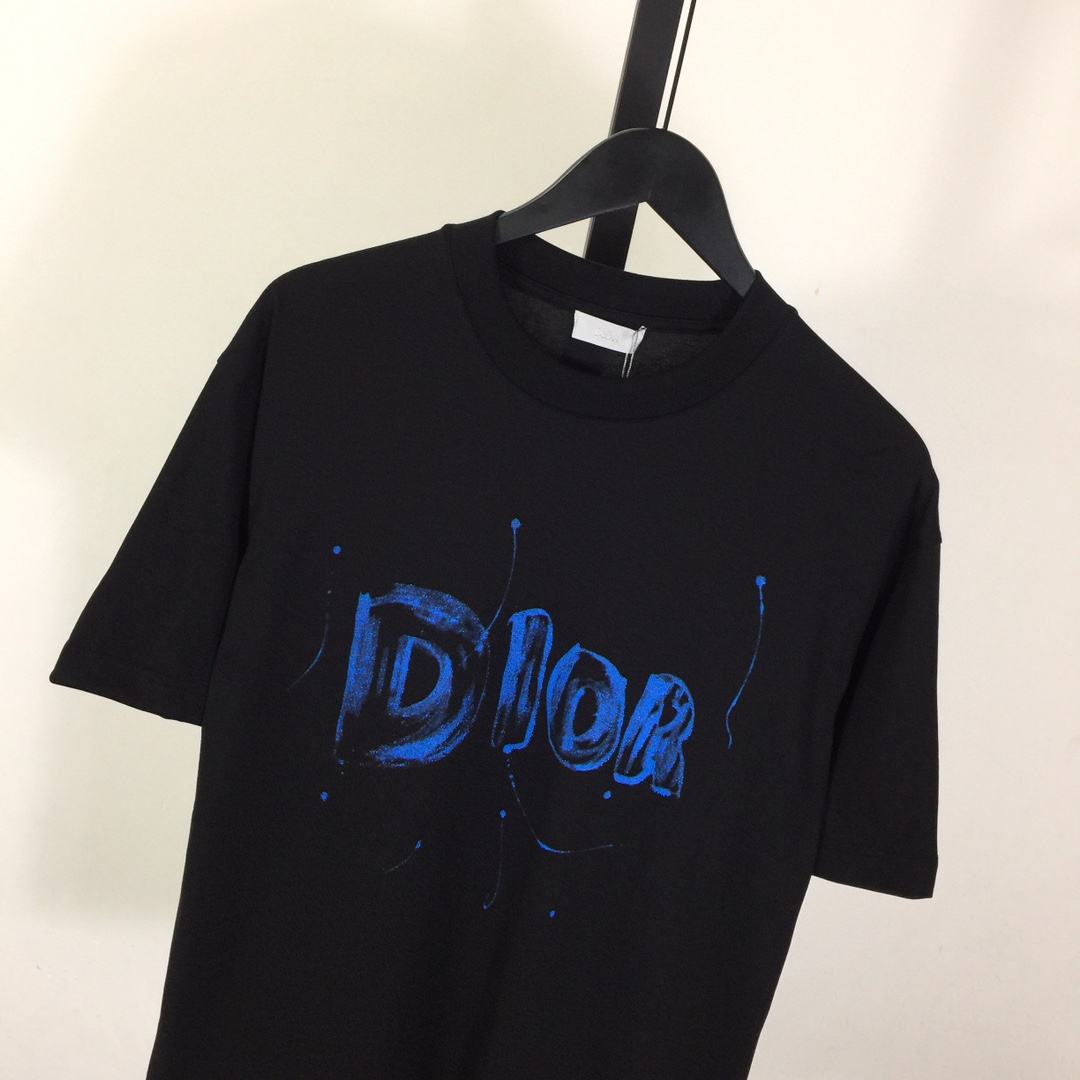 Dior Logo Cotton T-Shirt  - FashionPlug