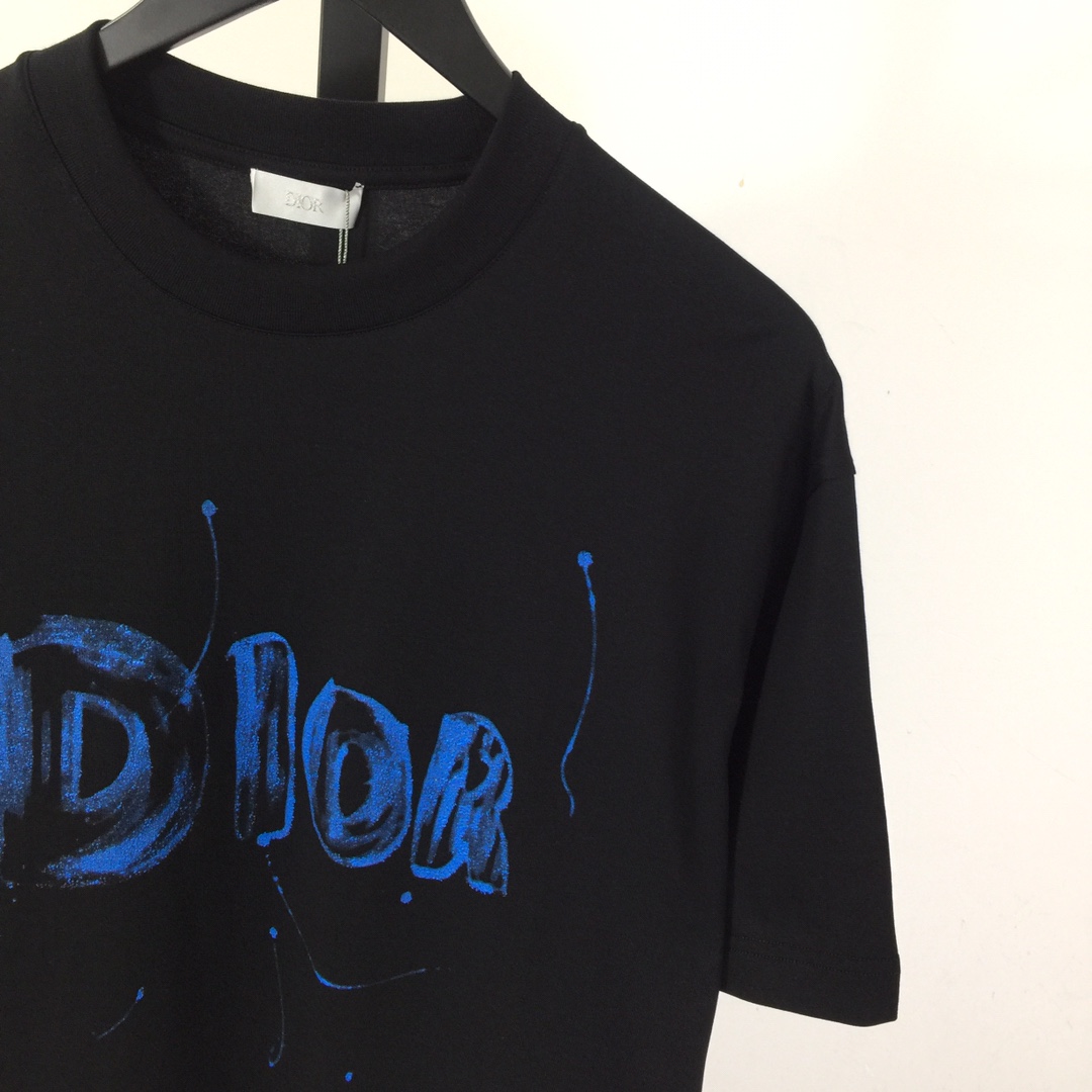 Dior Logo Cotton T-Shirt  - FashionPlug