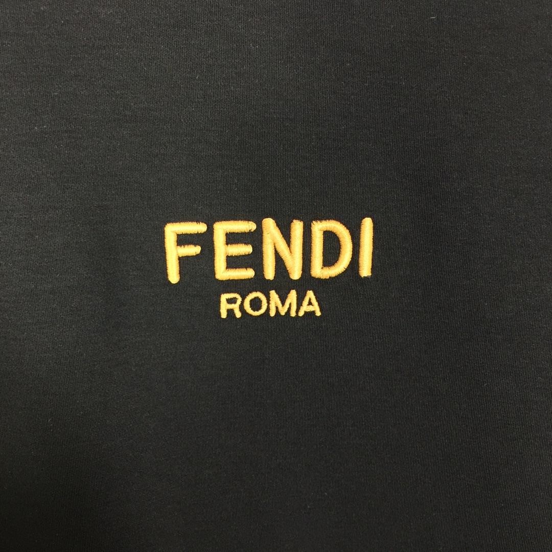 Fendi Cotton Jersey T-shirt With Embroidery - FashionPlug