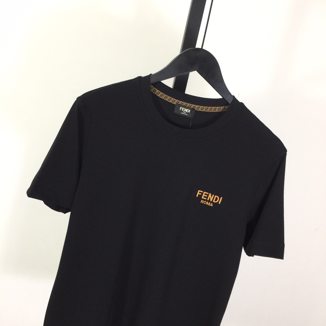 Fendi Cotton Jersey T-shirt With Embroidery - FashionPlug