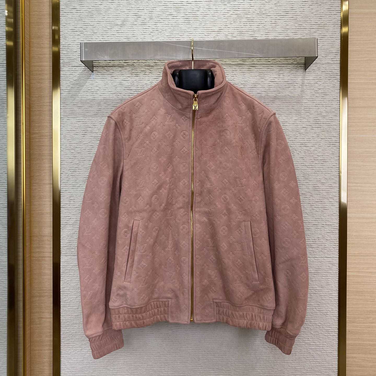 Louis Vuitton Monogram Debossed Leather Tracksuit Jacket   1AHBU4 - FashionPlug