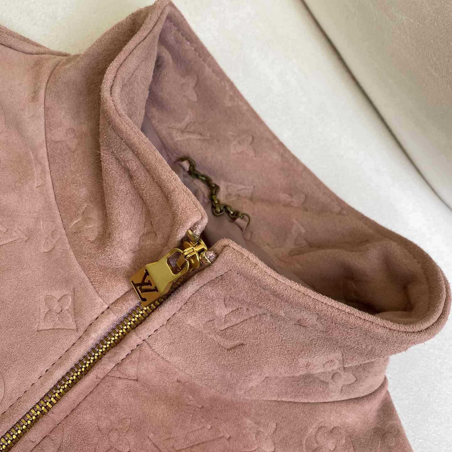 Louis Vuitton Monogram Debossed Leather Tracksuit Jacket   1AHBU4 - FashionPlug