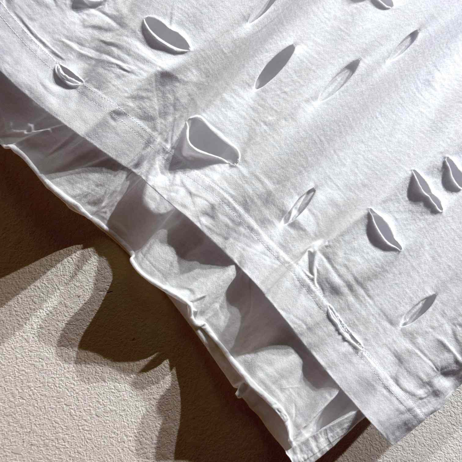 Givenchy White Destroyed T-Shirt  - FashionPlug