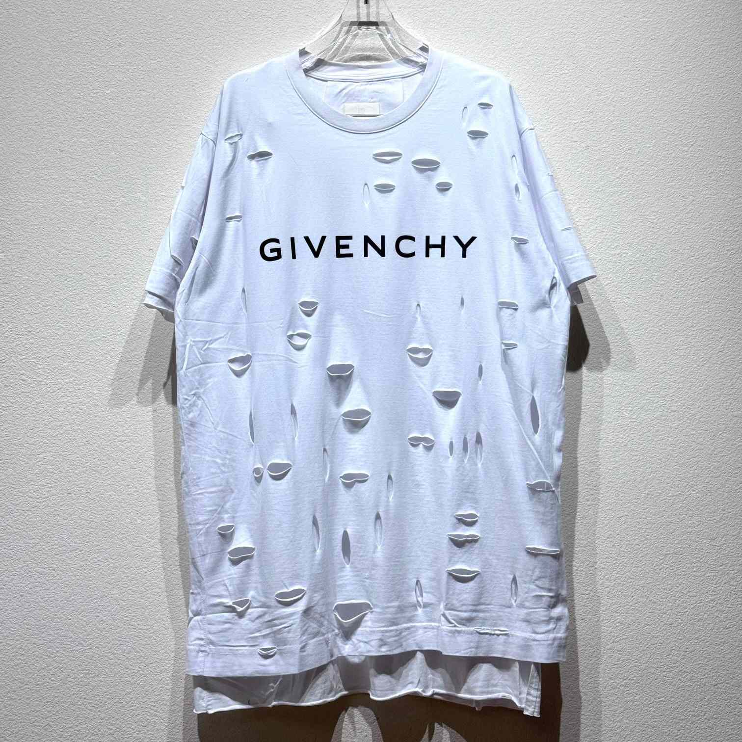 Givenchy White Destroyed T-Shirt  - FashionPlug