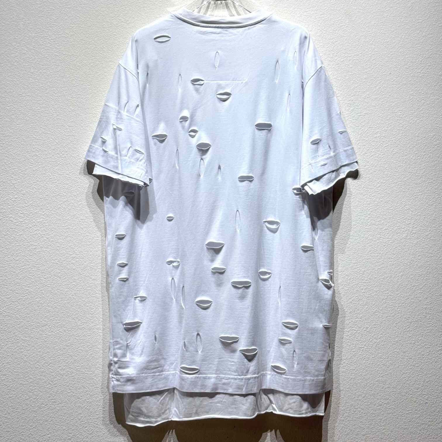Givenchy White Destroyed T-Shirt  - FashionPlug