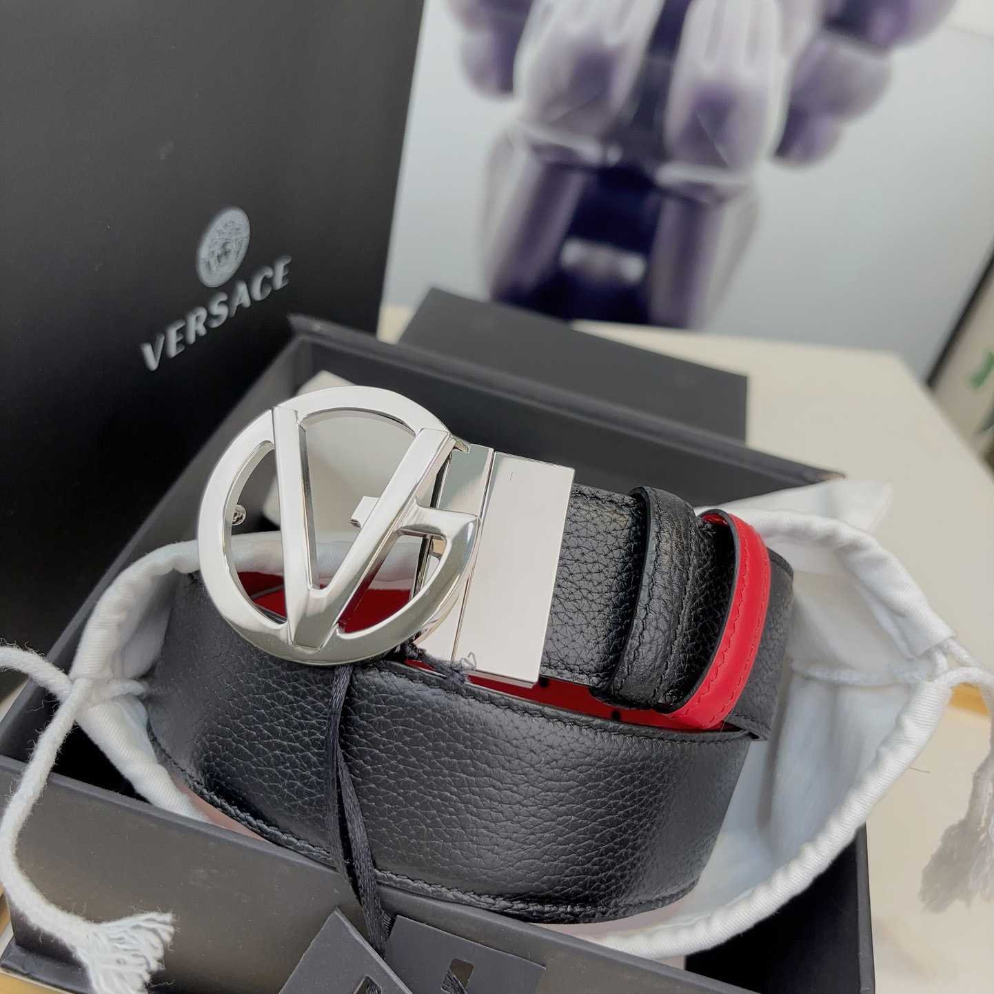 Versace Leather Belt   40mm - FashionPlug