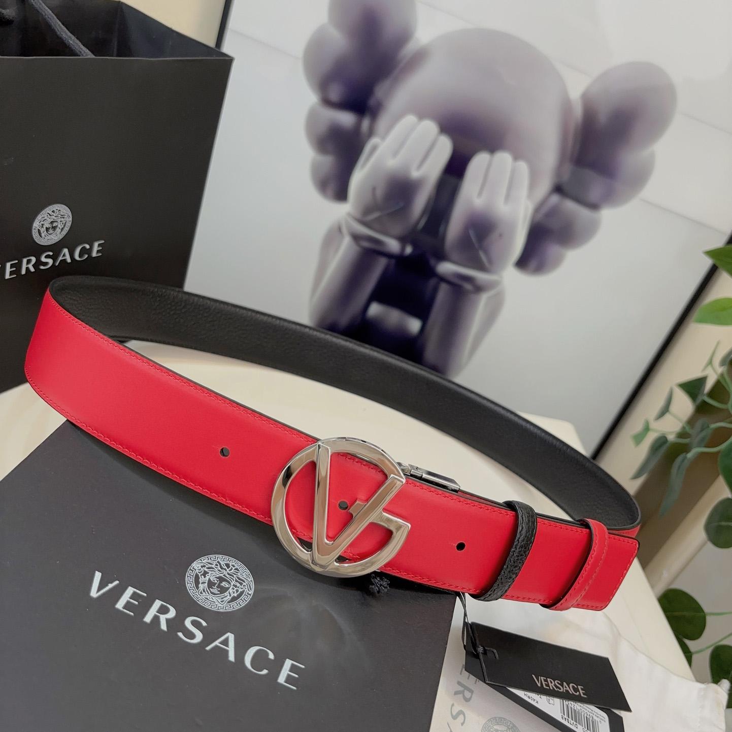 Versace Leather Belt   40mm - FashionPlug