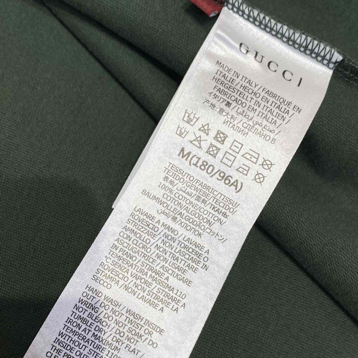Gucci Embroidered Cotton Jersey T-shirt  - FashionPlug