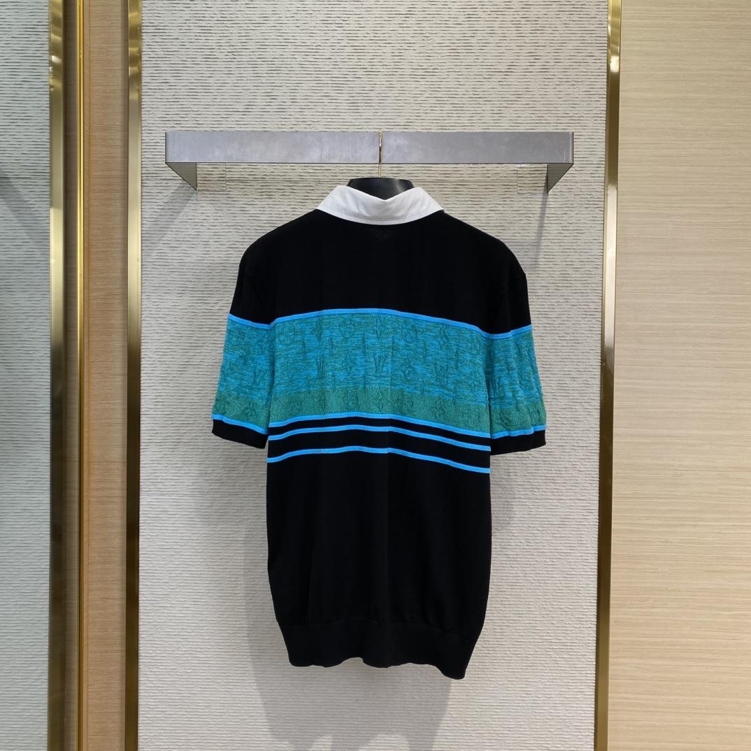 Louis Vuitton Iridescent Jacquard Short-Sleeved Polo   1AGTM - FashionPlug