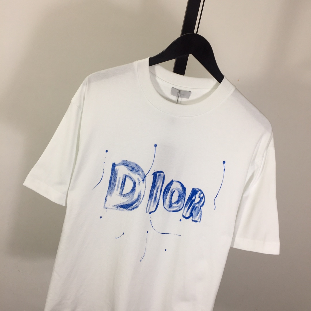 Dior Logo Cotton T-Shirt  - FashionPlug