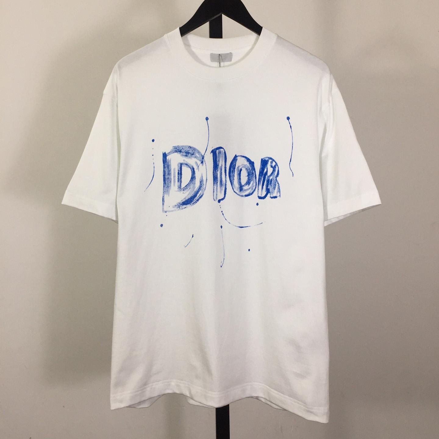 Dior Logo Cotton T-Shirt  - FashionPlug