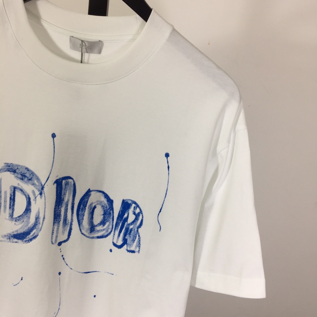 Dior Logo Cotton T-Shirt  - FashionPlug