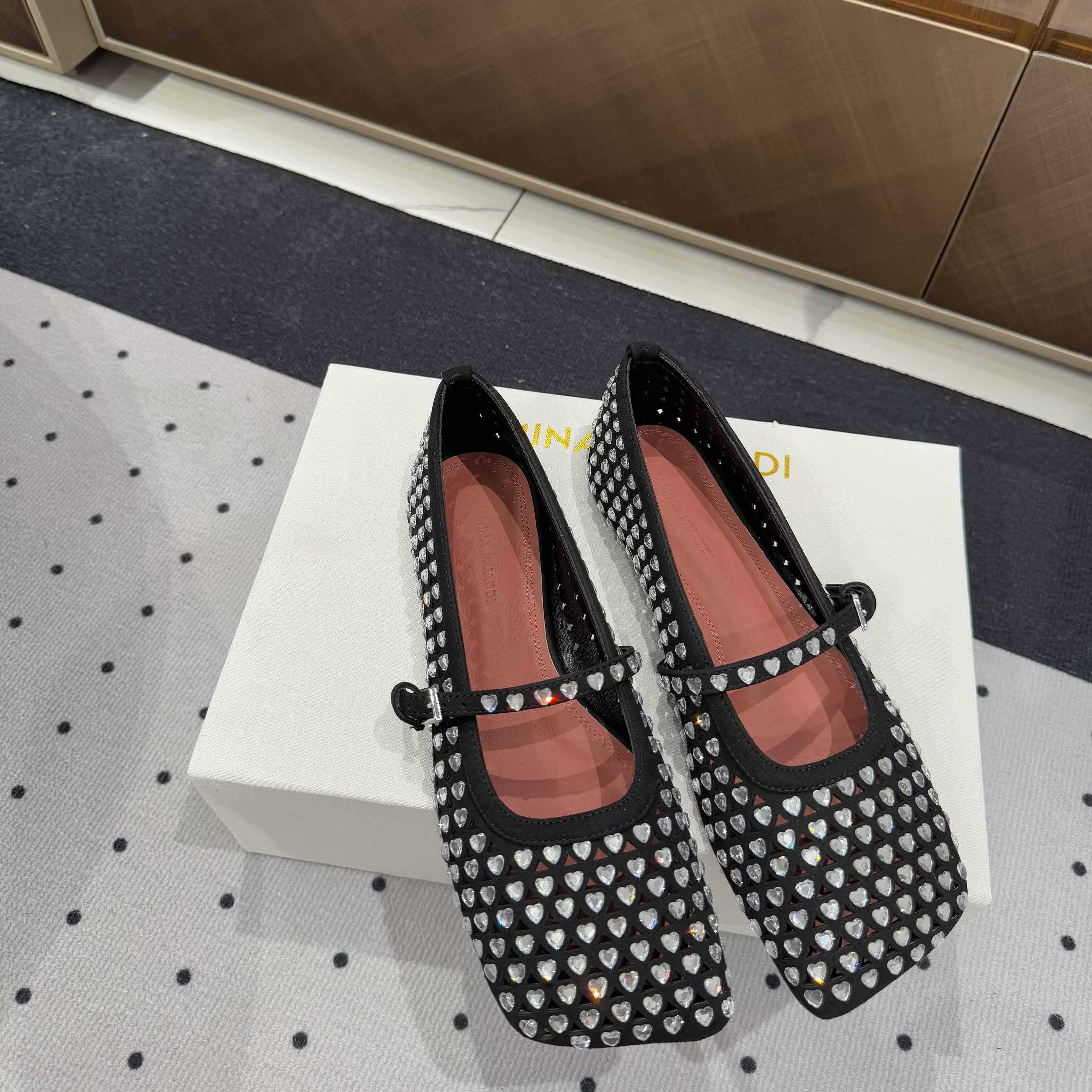 Amina Muaddi Ane Ballerina Shoes - FashionPlug