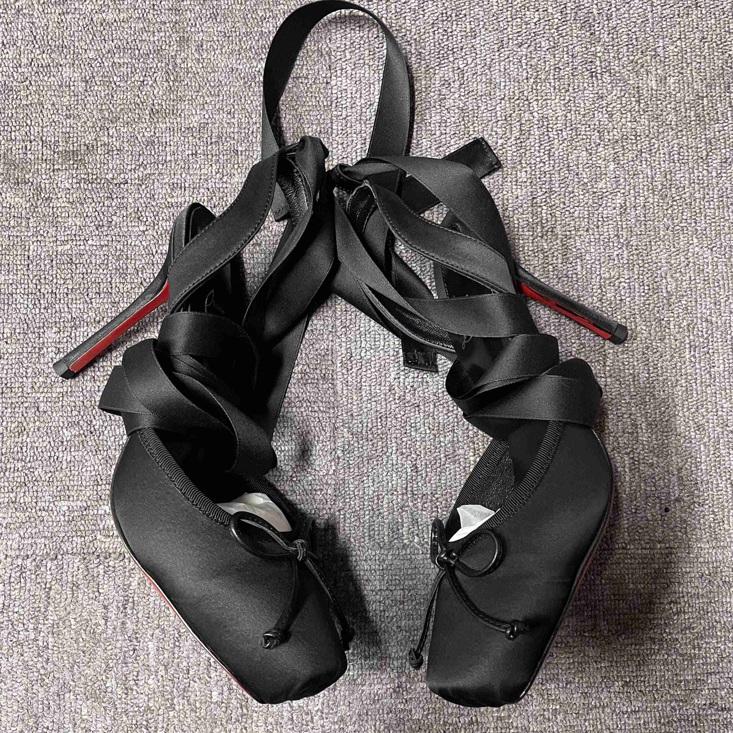 Christian Louboutin Cassia Lace-Up Slingback Pumps - FashionPlug