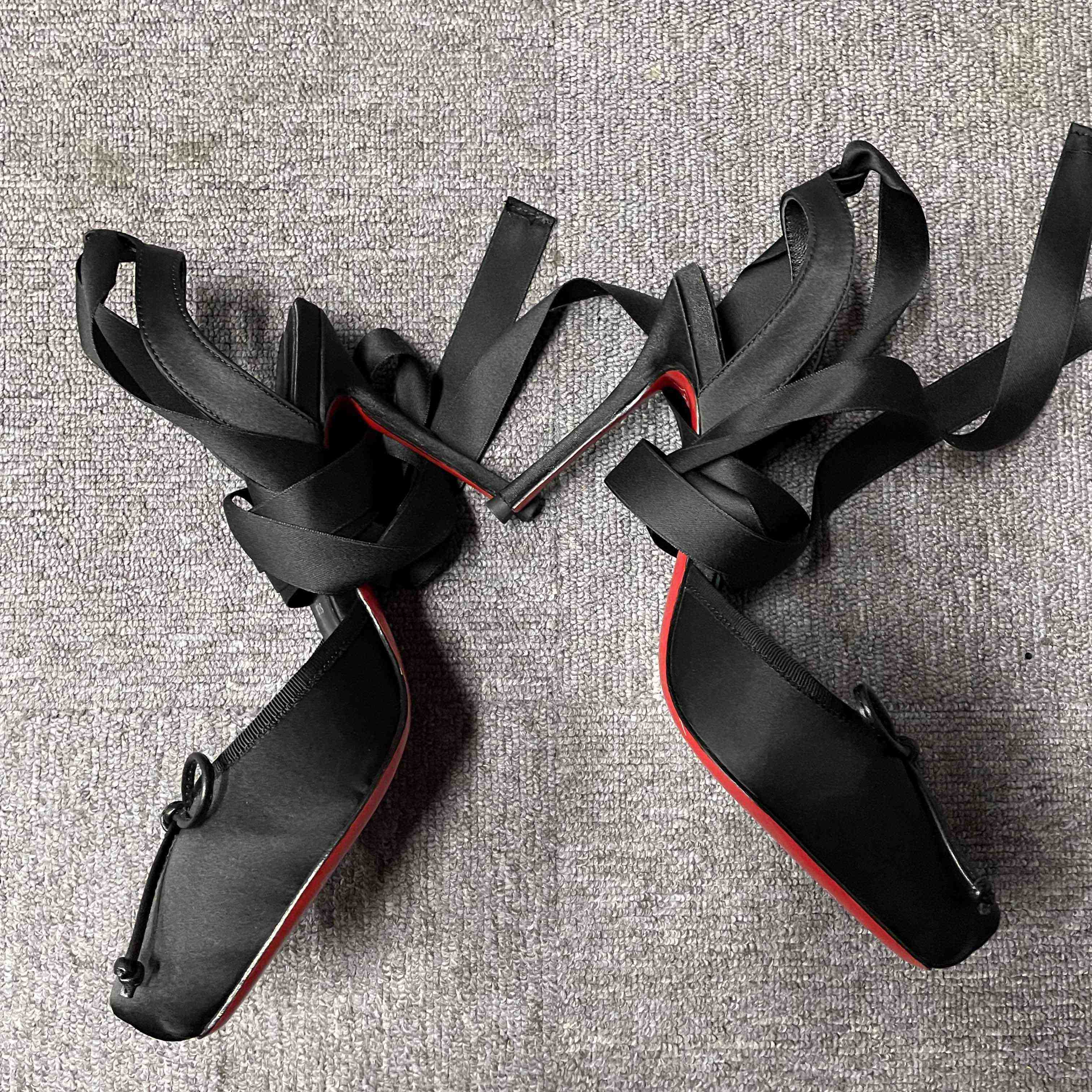 Christian Louboutin Cassia Lace-Up Slingback Pumps - FashionPlug