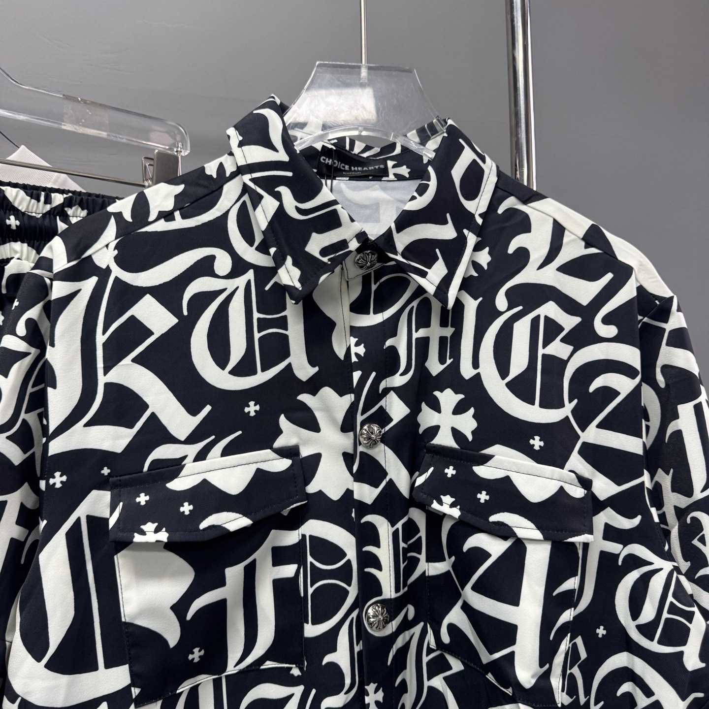 Chrome Heart Shirt & Shorts - FashionPlug