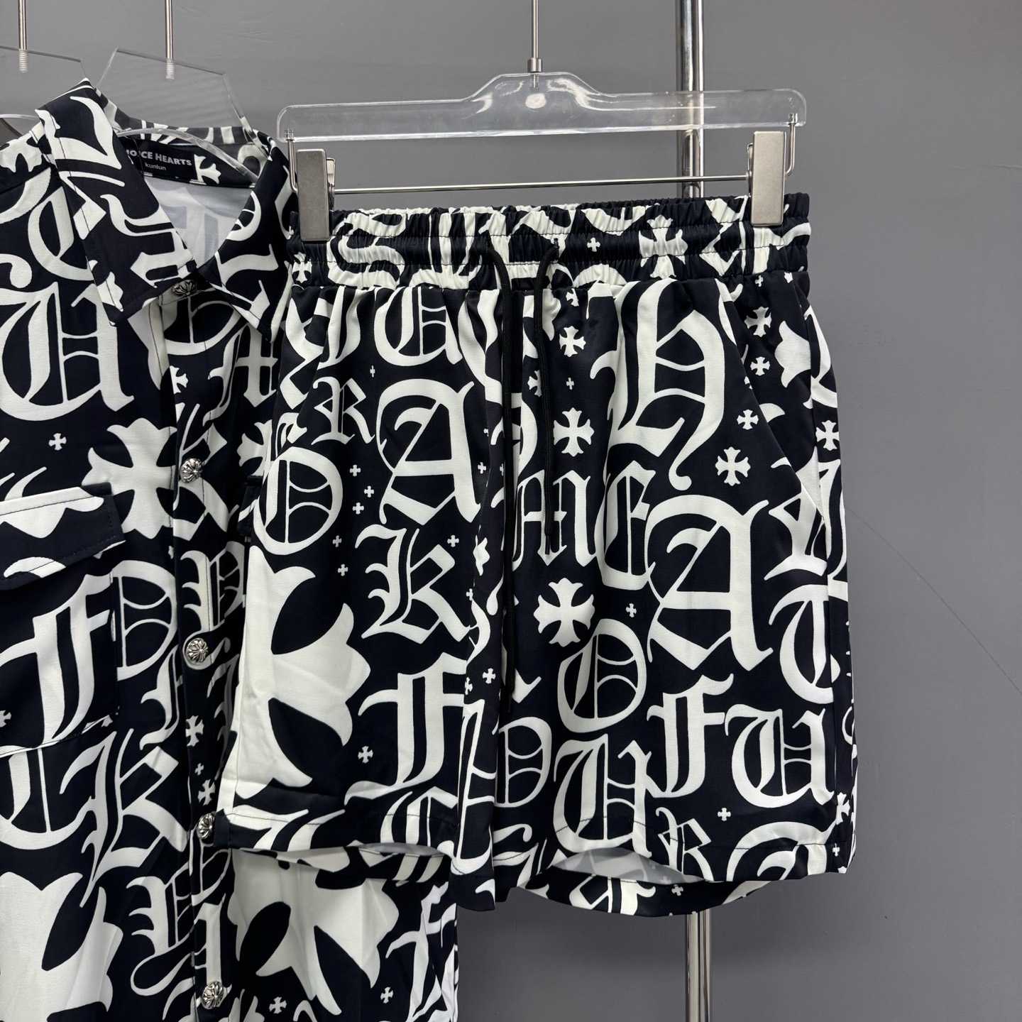 Chrome Heart Shirt & Shorts - FashionPlug