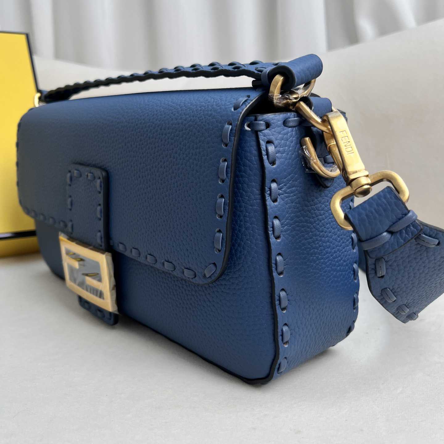 Fendi Baguette Selleria Blue - FashionPlug
