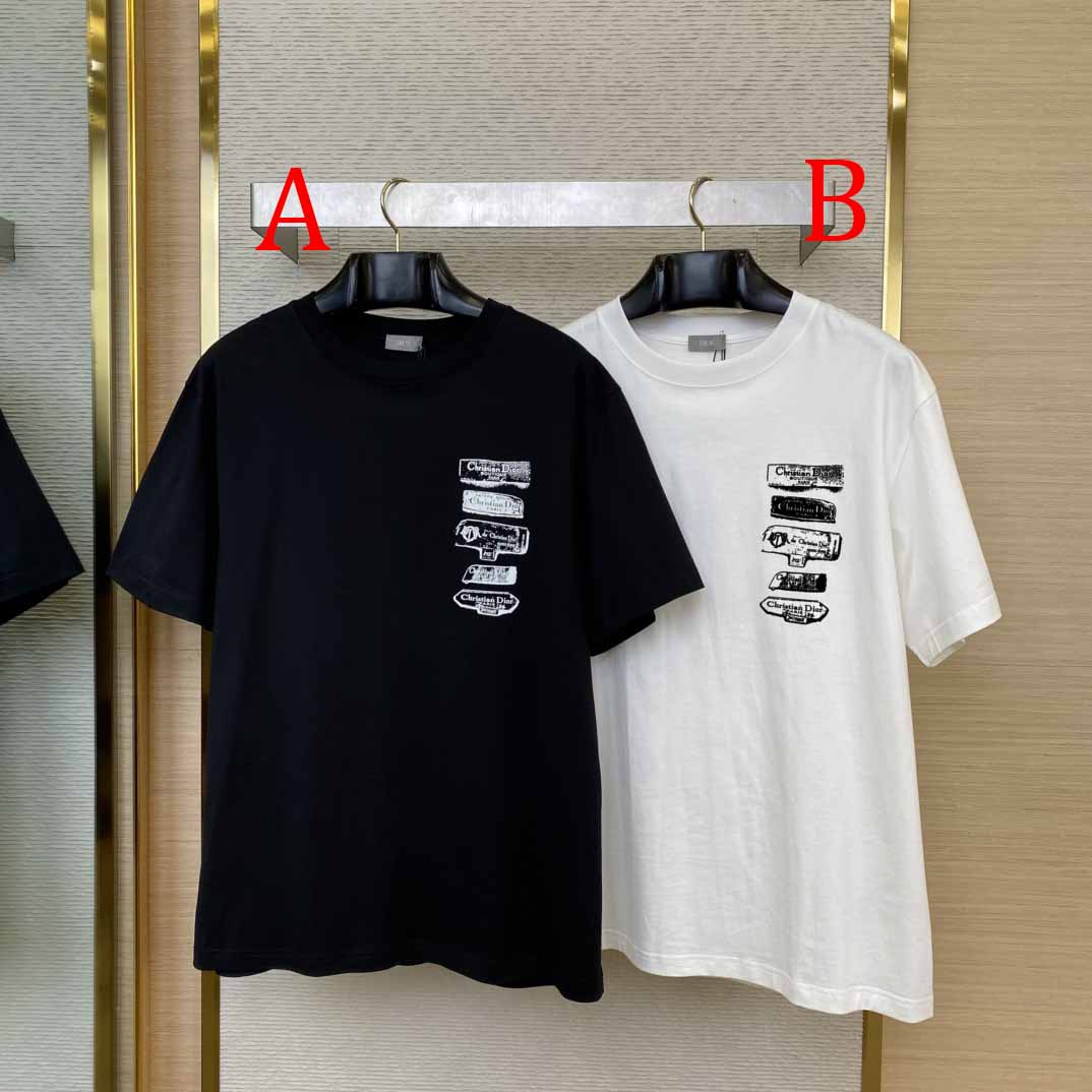 Dior Archives Labels T-Shirt, Relaxed Fit  - FashionPlug