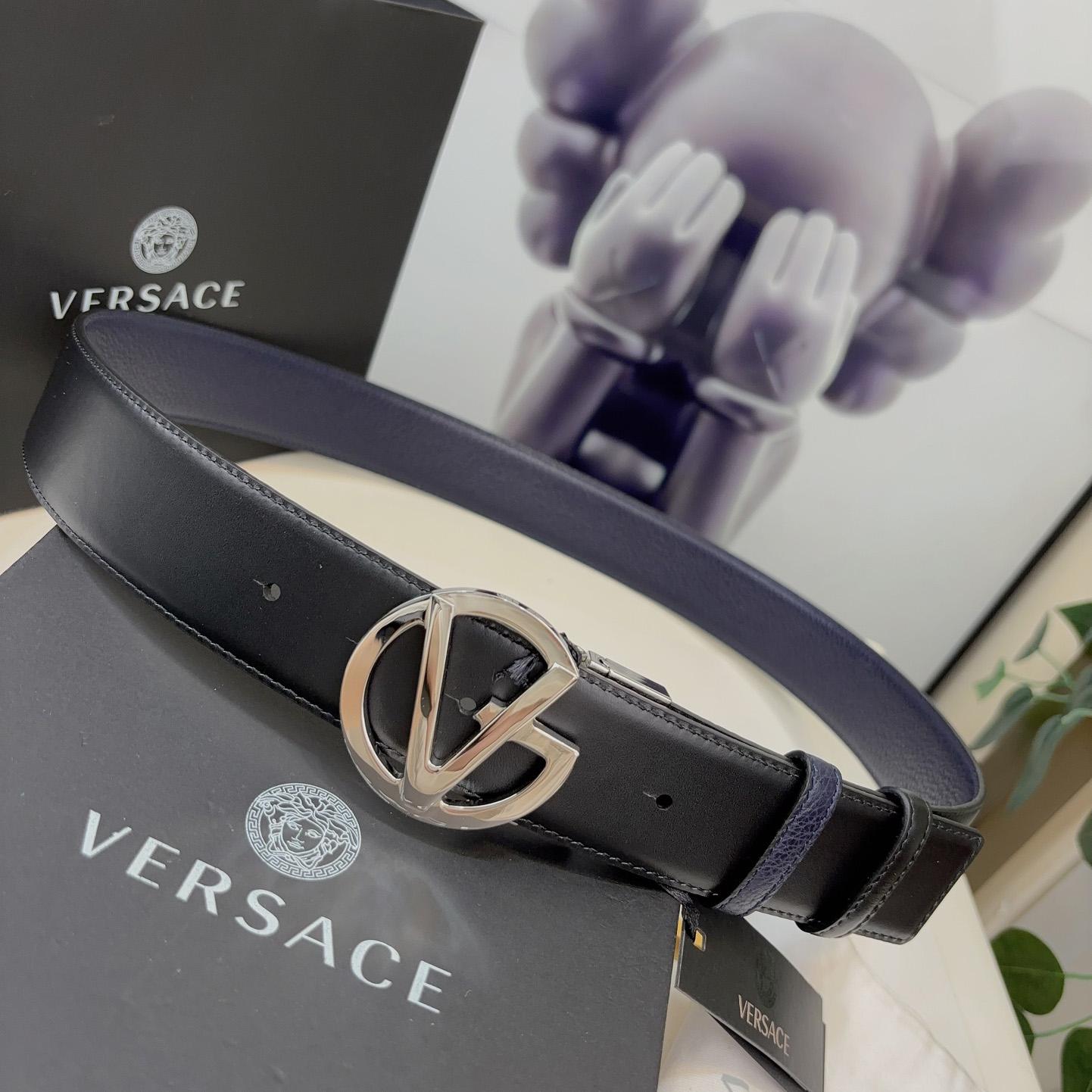 Versace Leather Belt   40mm - FashionPlug