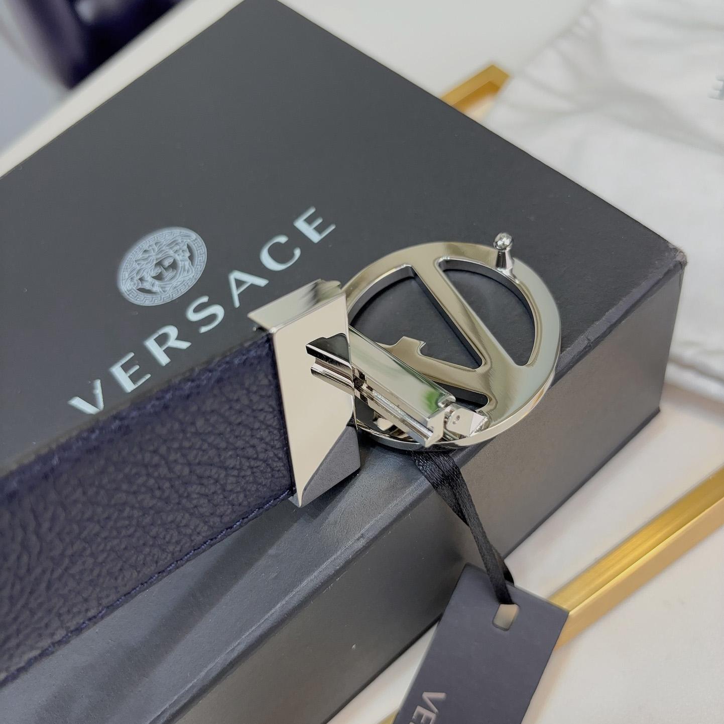 Versace Leather Belt   40mm - FashionPlug