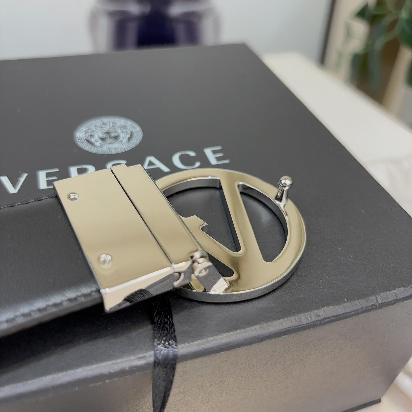 Versace Leather Belt   40mm - FashionPlug