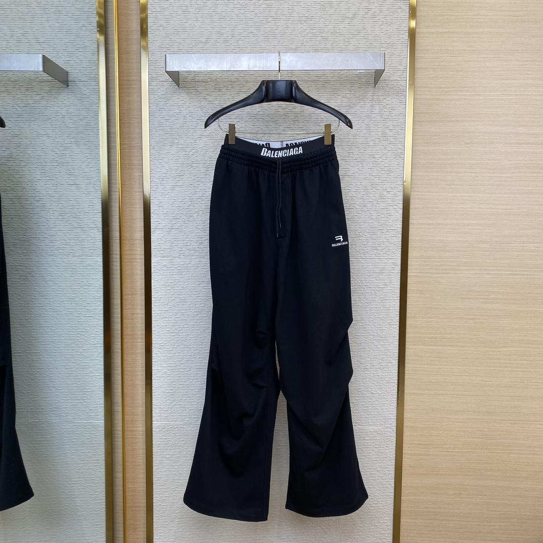 Balenciaga New Sporty B Trompe L'oeil Waistband Baggy Sweatpants - FashionPlug