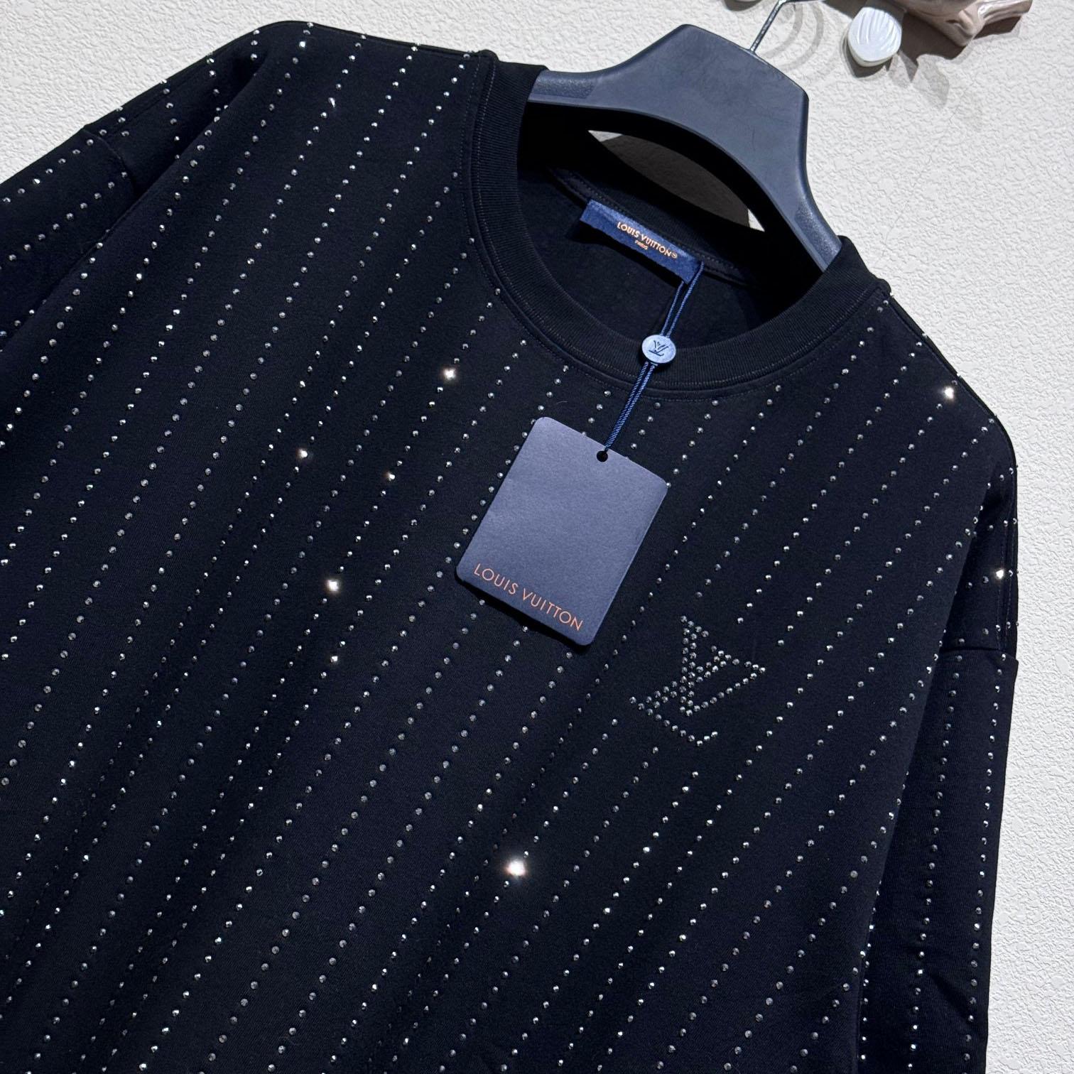Louis Vuitton Crystal Embellished Cotton T-Shirt   1AFYDU - FashionPlug