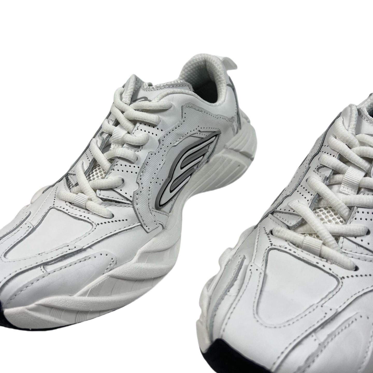 Balenciaga Monday Shoe In White,black And Grey Cowskin And Polyester - FashionPlug