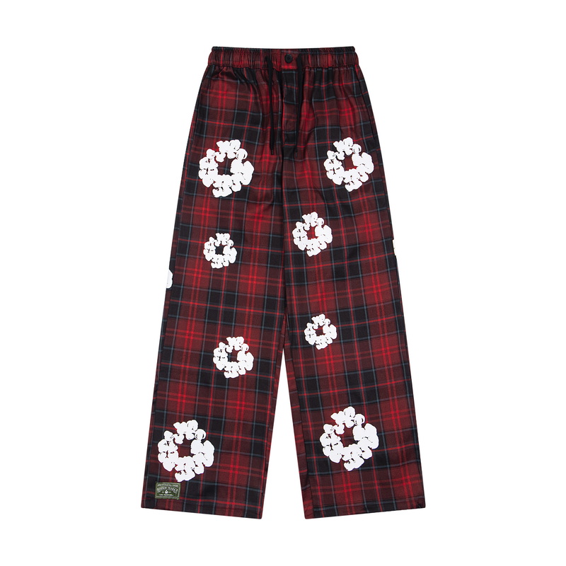 Denim Tears Wreath Pajama Pants 'Red' - FashionPlug