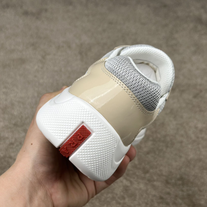 Prada America's Cup Patent Leather And Bike Fabric Sneakers - FashionPlug
