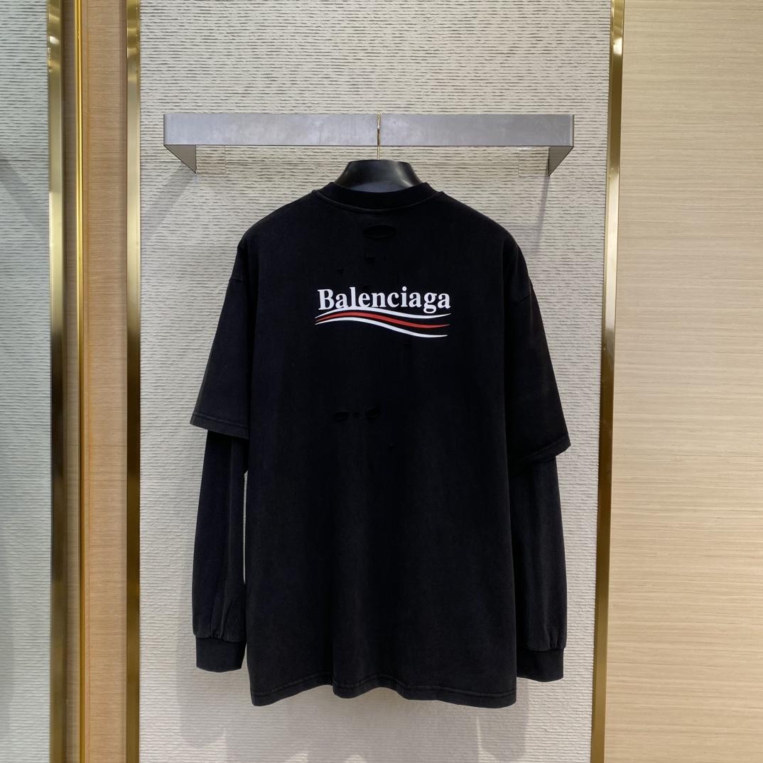 Balenciaga Political Campaign Layered T-shirt In Black - FashionPlug