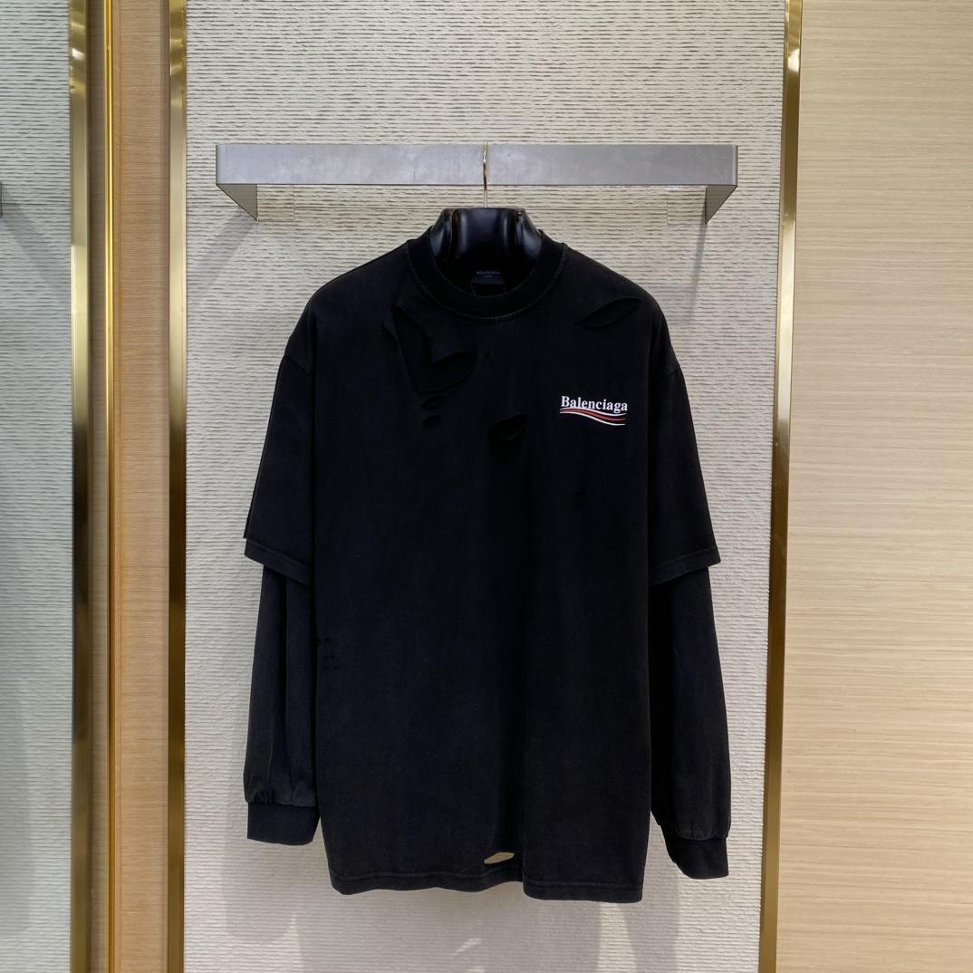 Balenciaga Political Campaign Layered T-shirt In Black - FashionPlug