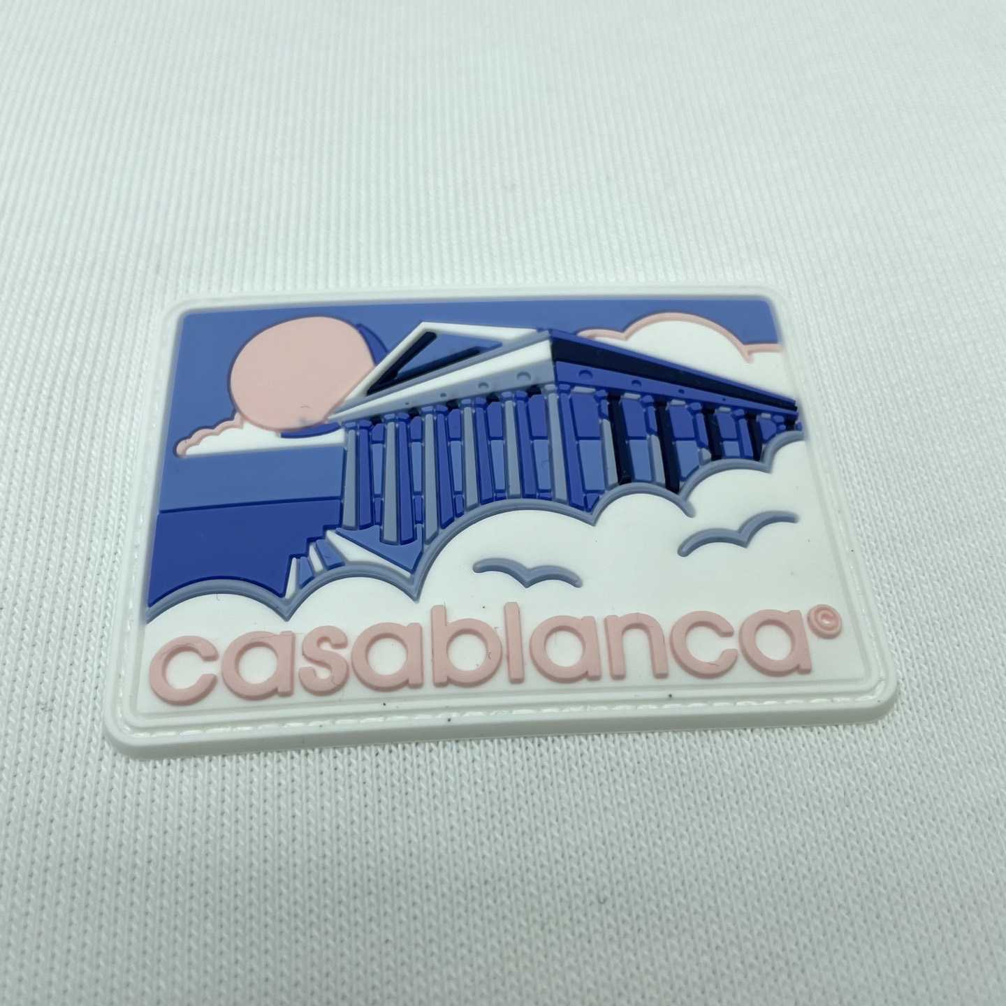Casablanca White Greek Temple Applique Jersey T-Shirt   C978 - FashionPlug