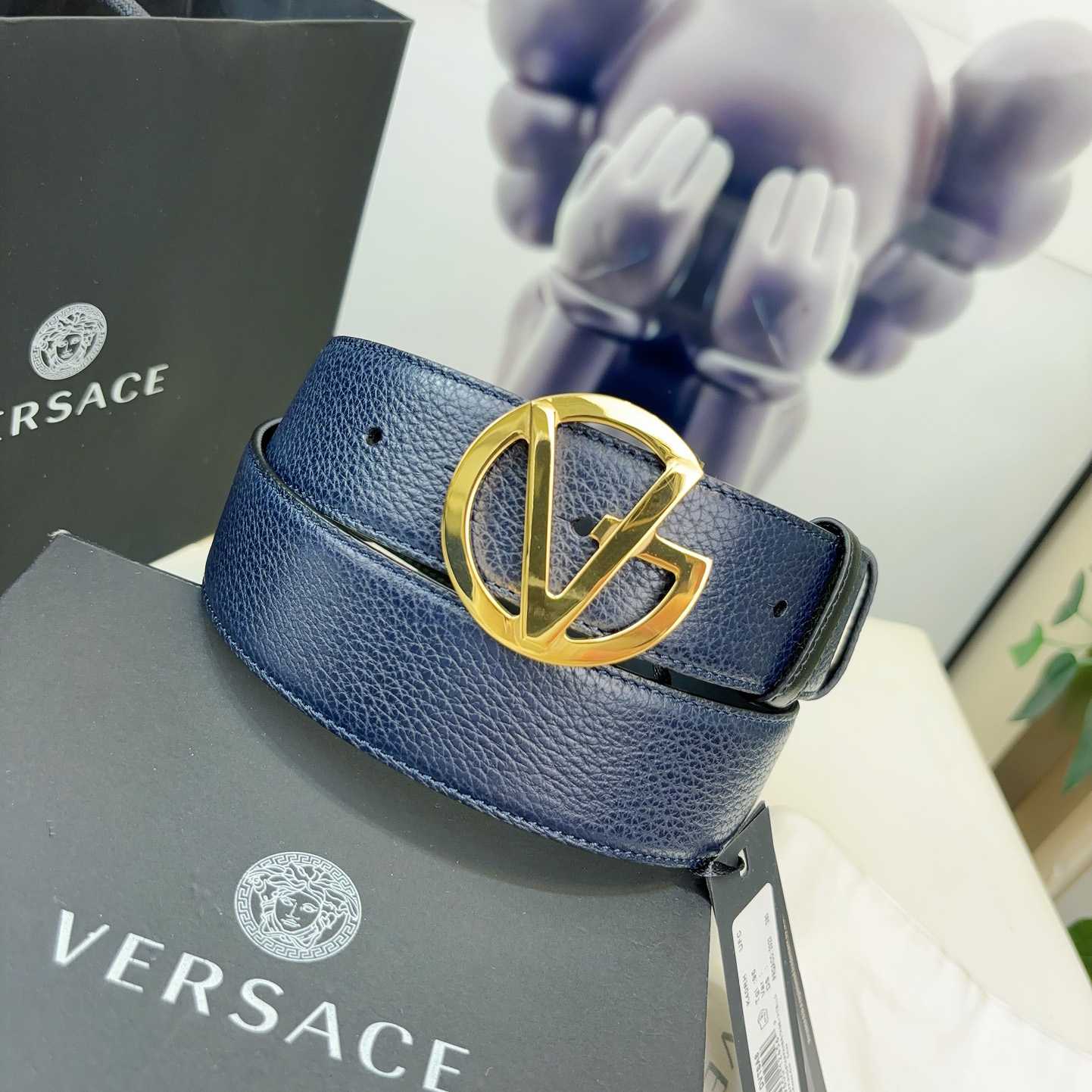Versace Leather Belt   40mm - FashionPlug