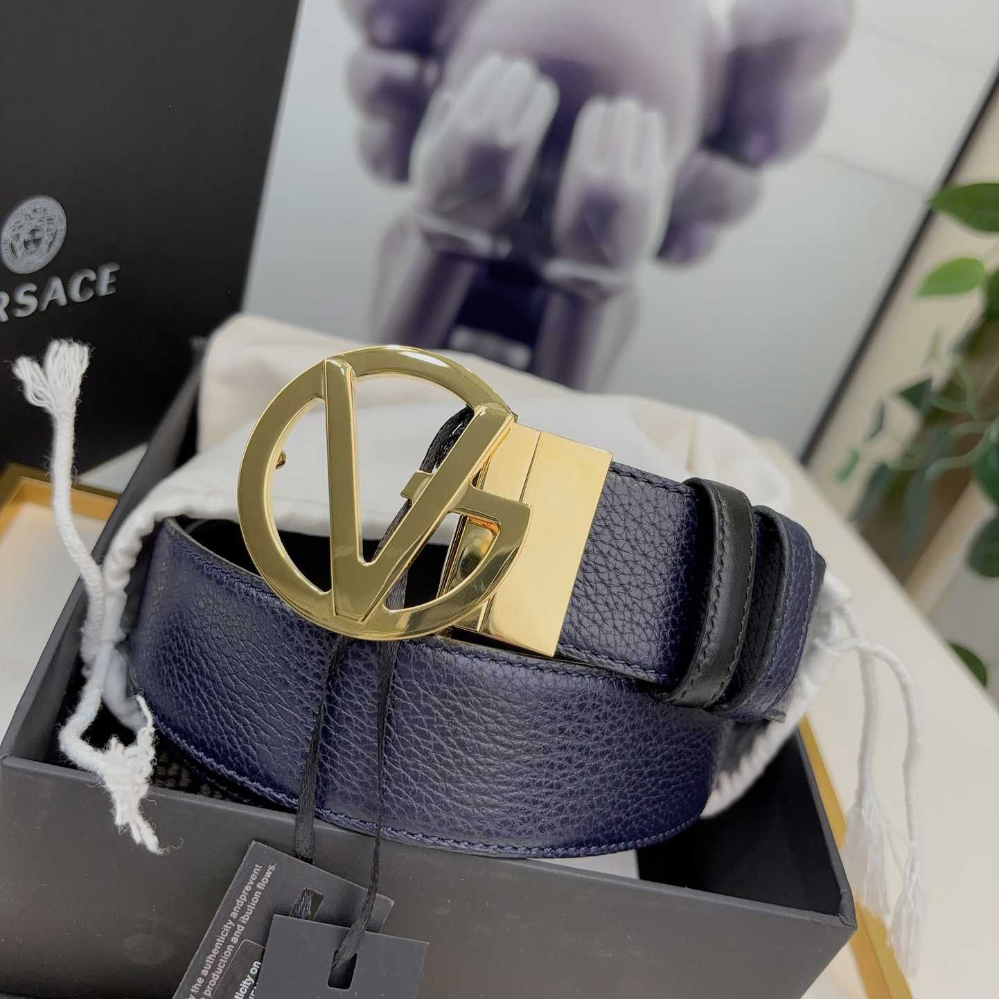 Versace Leather Belt   40mm - FashionPlug