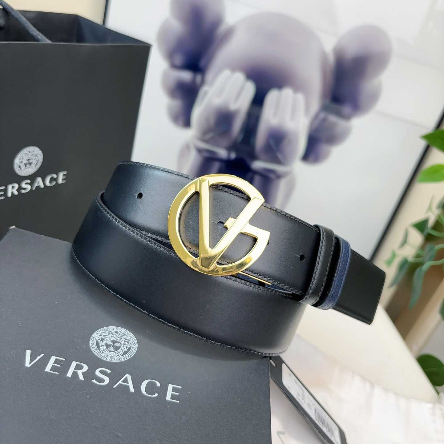 Versace Leather Belt   40mm - FashionPlug