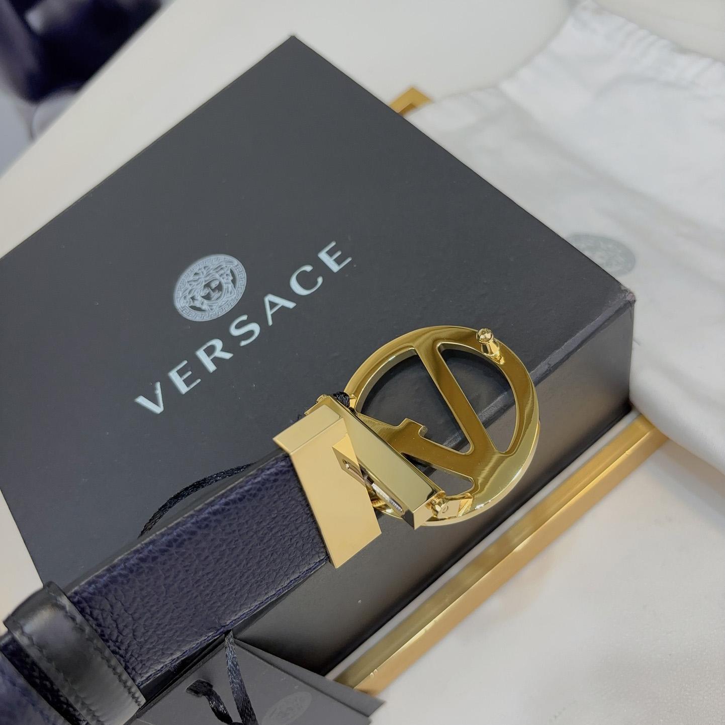 Versace Leather Belt   40mm - FashionPlug