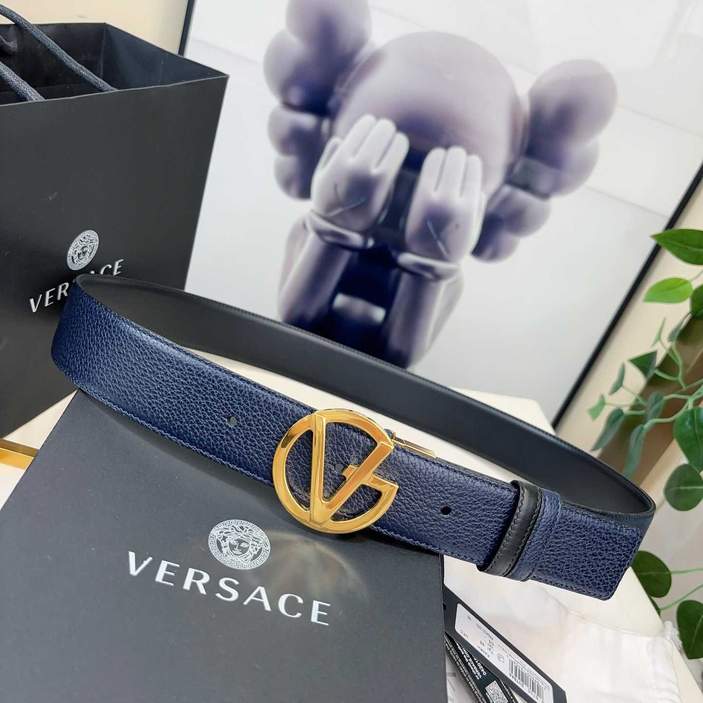 Versace Leather Belt   40mm - FashionPlug