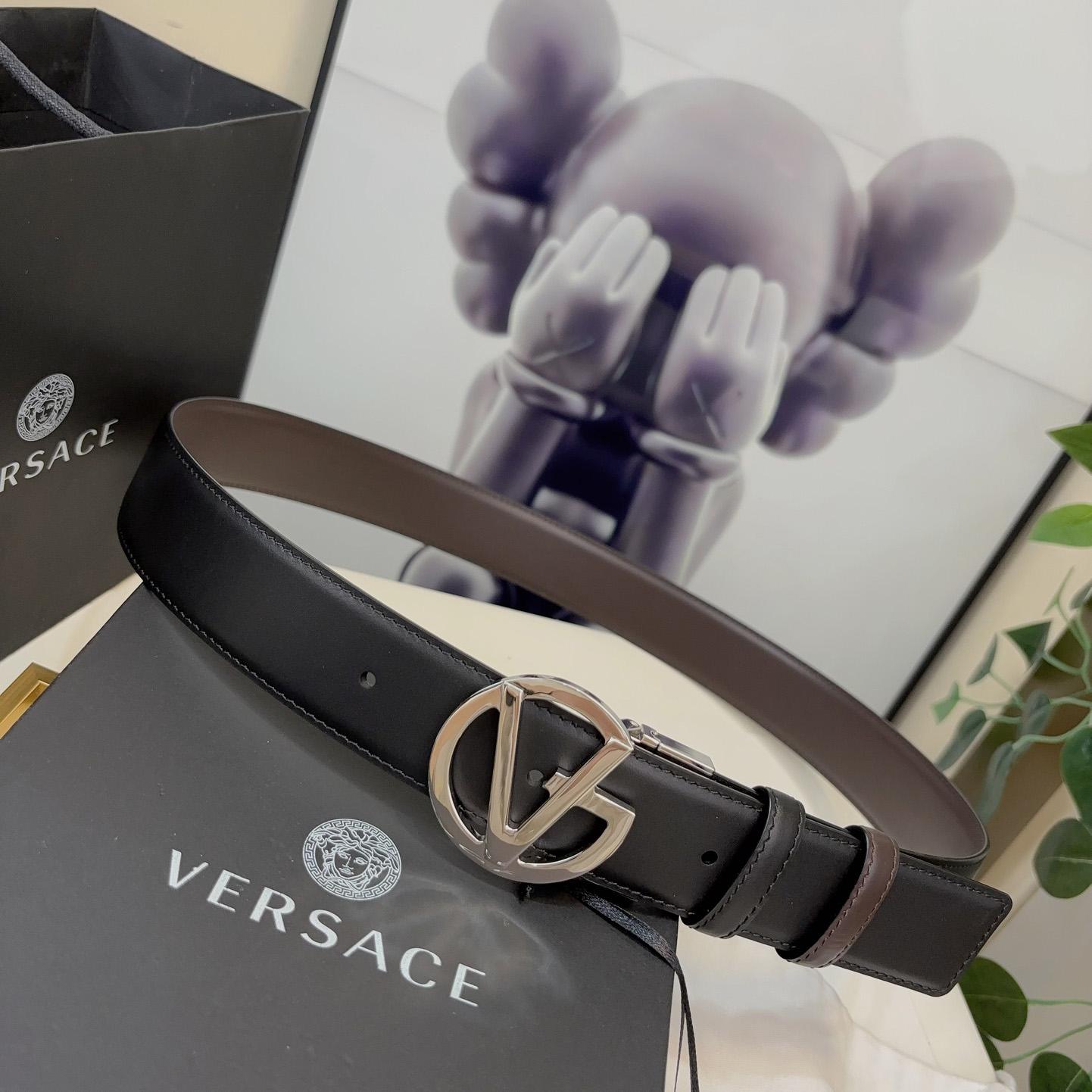 Versace Leather Belt   40mm - FashionPlug