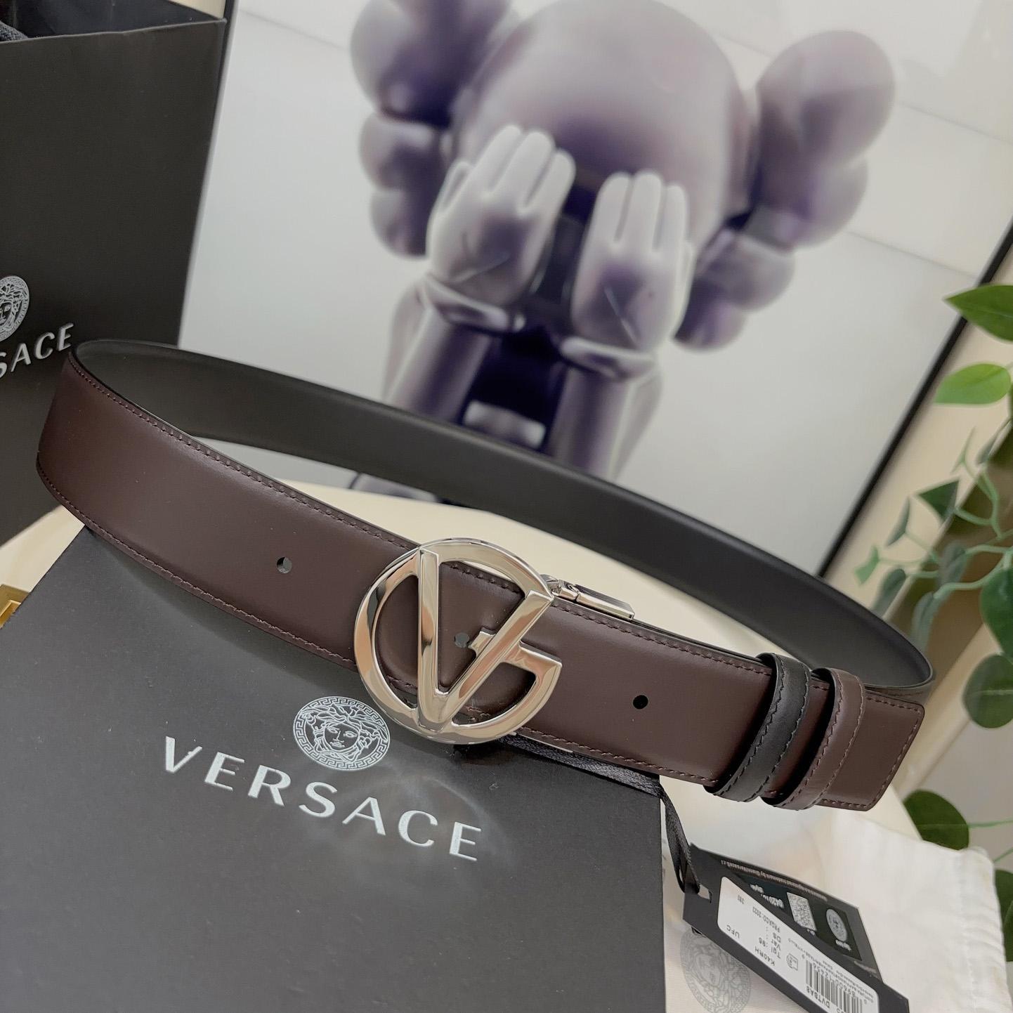 Versace Leather Belt   40mm - FashionPlug