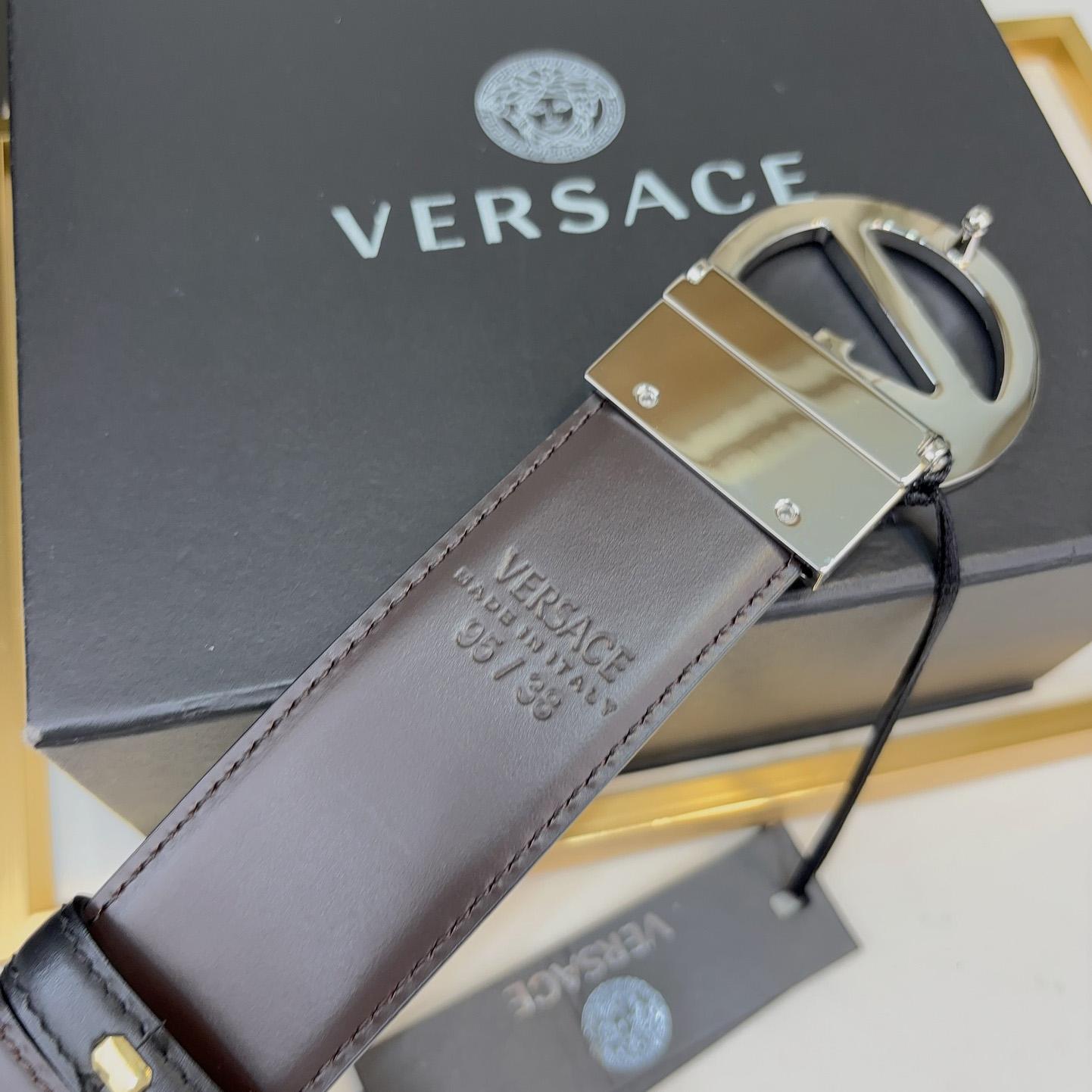Versace Leather Belt   40mm - FashionPlug