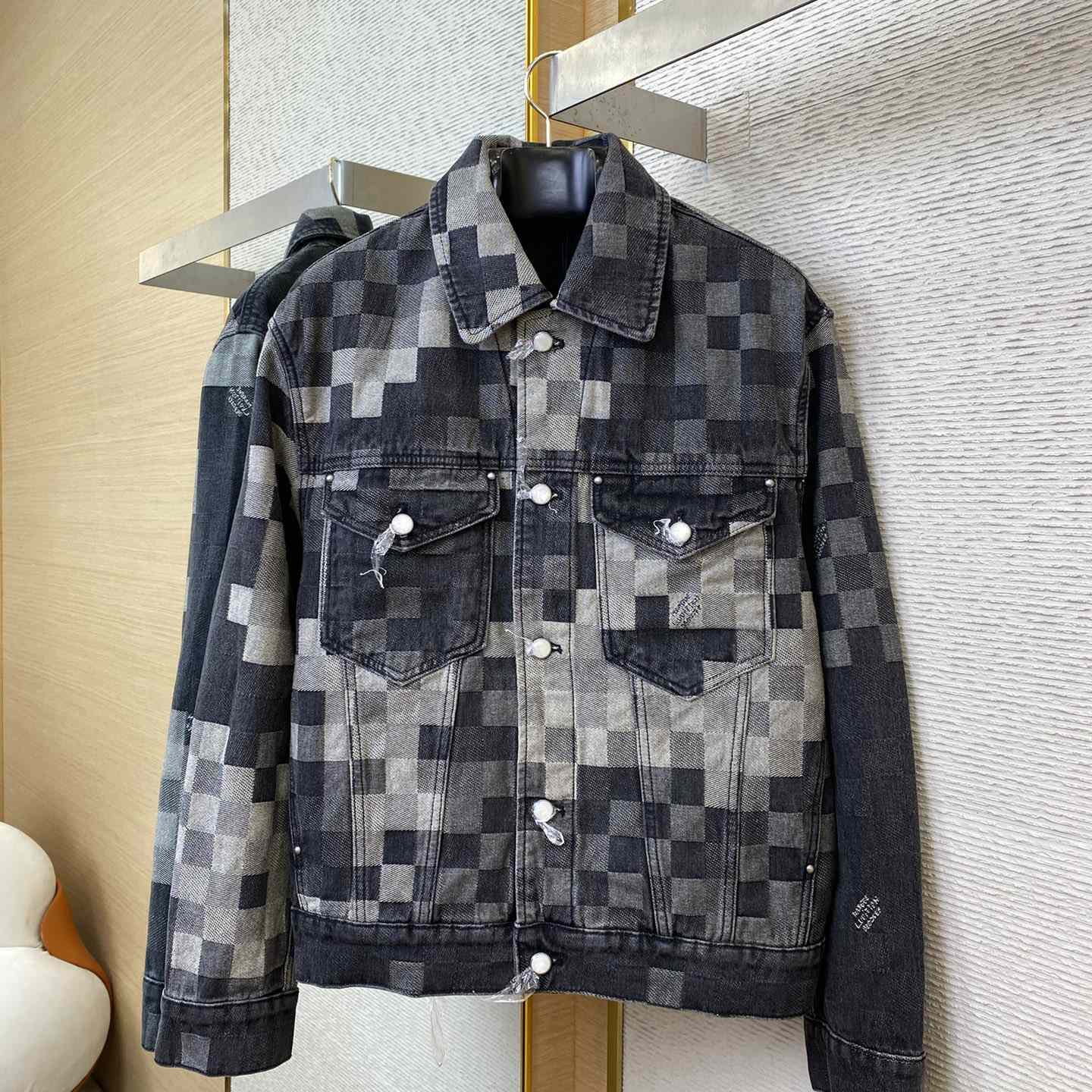 Louis Vuitton Damoflage Classic Denim Jacket  1AHEBG - FashionPlug