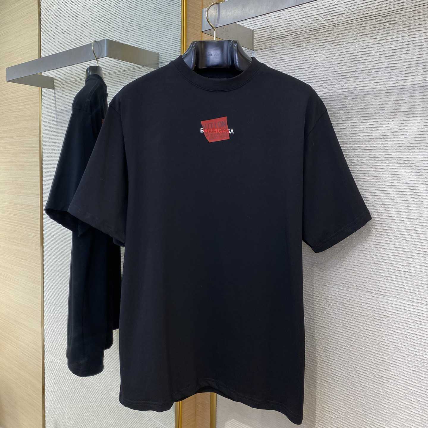 Balenciaga Taped Balenciaga Back T-Shirt Medium Fit In Black - FashionPlug
