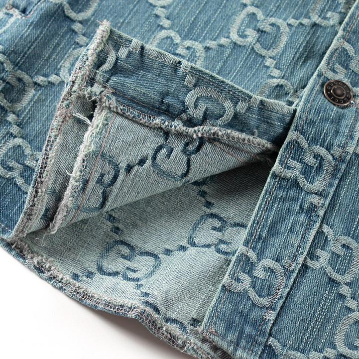 Gucci GG Monogram Denim Shirt - FashionPlug