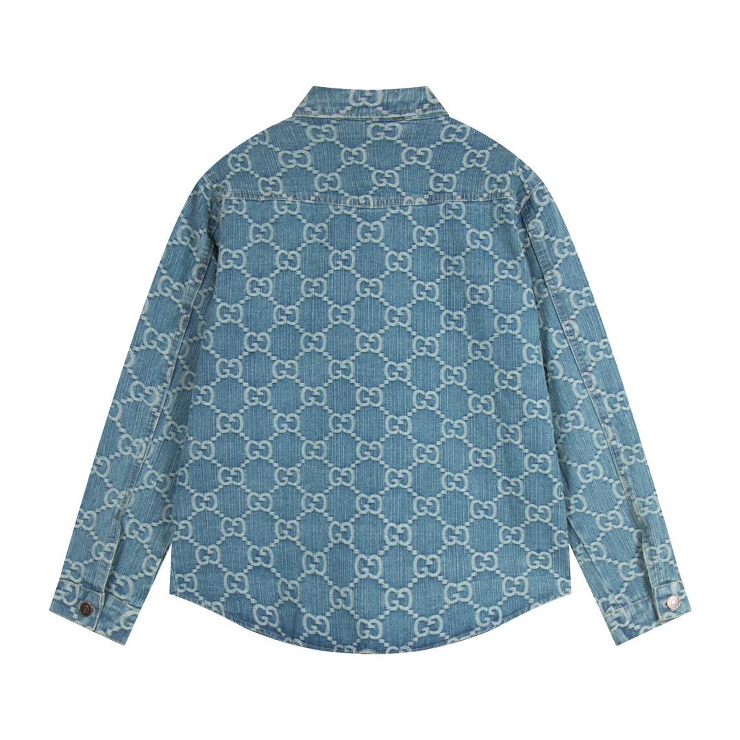 Gucci GG Monogram Denim Shirt - FashionPlug